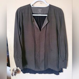 Patterned blouse black and green